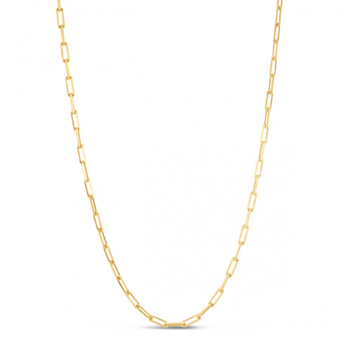 Paperclip Chain, 20 or 24 Inches, Gold Plated