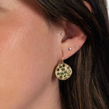 Green Tourmaline Dangle Earrings, 14K Yellow Gold