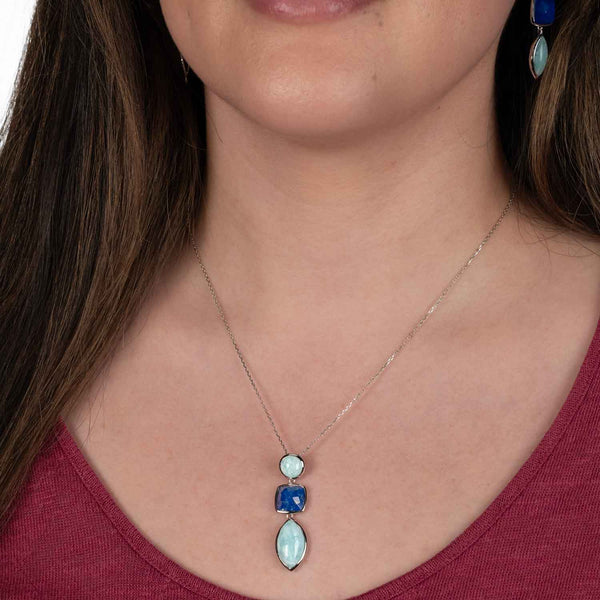 Amazonite and Lapis Lazuli Pendant, Sterling Silver | Gemstone Jewelry  Stores Long Island – Fortunoff Fine Jewelry