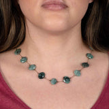 Raw Emerald and Swarovski Crystal Necklace, Sterling Silver