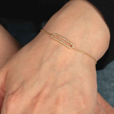 Diamond Bar Bracelet, 14K White Gold