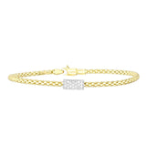 Popcorn Bracelet with Diamonds, 14K Yellow Gold