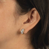 Pavé Diamond Huggie Hoop Earrings, 18K Yellow Gold
