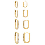 Diamond Paperclip Hoop Earrings, 14 Yellow Gold