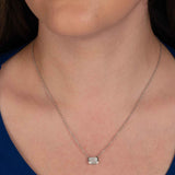 Baguette Diamonds Octagonal Necklace, 18K White Gold