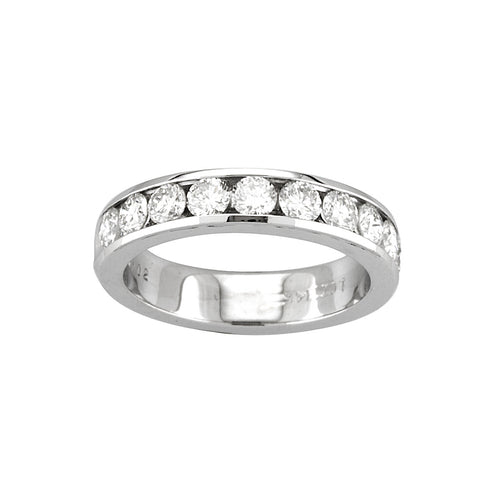 Channel Set Diamond Eternity Band, 2 Carats Total, 14K White Gold