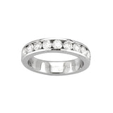 Channel Set Diamond Eternity Band, 2 Carats Total, 14K White Gold