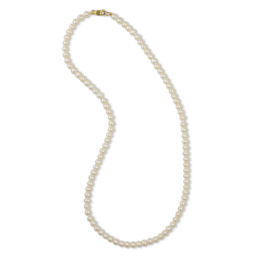 Girl's 15-Inch Cultured Pearls, 4-4.5 MM, 14K Yellow Gold
