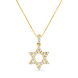 Diamond Star of David Pendant, .16 Carat, 18K Yellow Gold