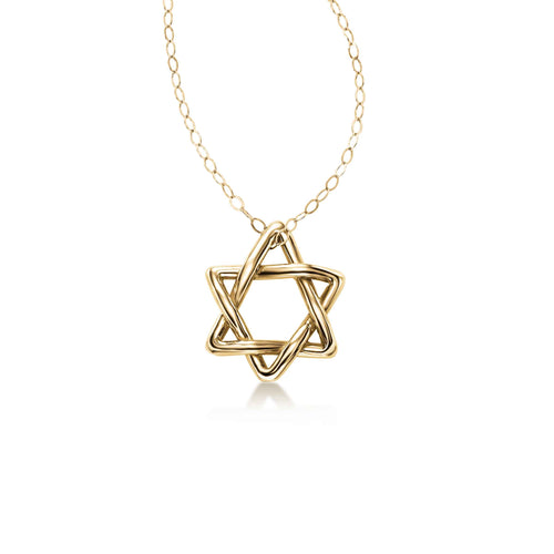 Contemporary Jewish Star, 14K Yellow Gold