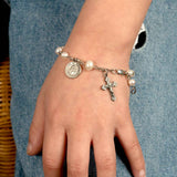 Pearl Rosary Communion Bracelet, Sterling Silver