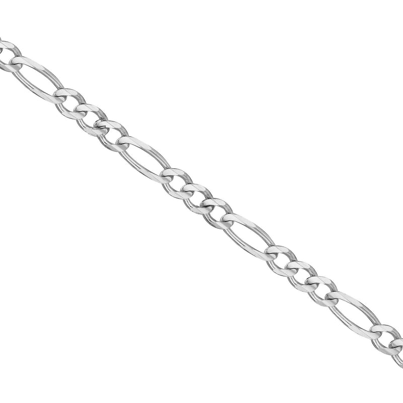 Substantial Figaro Link Bracelet, 9 Inches, Sterling Silver