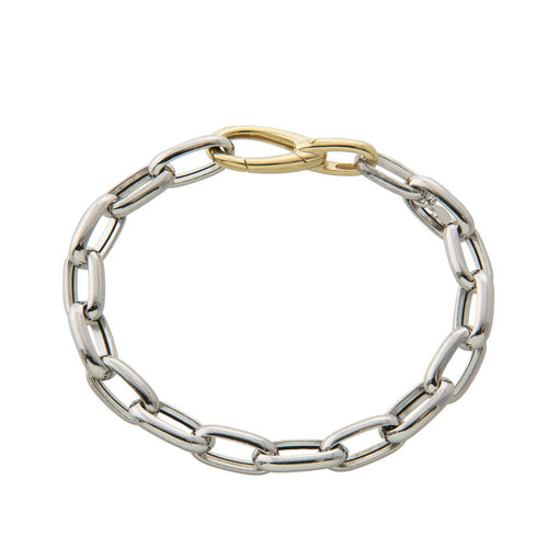 Oval Link Bracelet, Sterling and Gold Plated