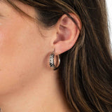 Diamond Cut Hoop Earrings, 1 Inch, Sterling Silver