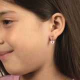 Child's Heart Locket Dangle Earrings, Sterling Silver