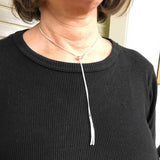 Double Snake Chain Lariat, Sterling Silver, by Sharelli