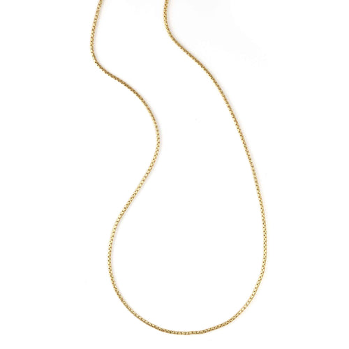 Round Box Chain, 16, 18 or 22 Inches, Yellow Plated Silver