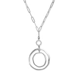 Nested Circles Pendant on Paperclip Chain, Sterling Silver