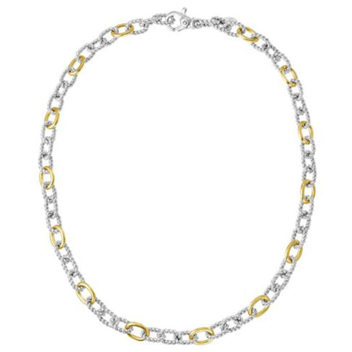 Rope Twist Link Chain, Silver and 18K Gold