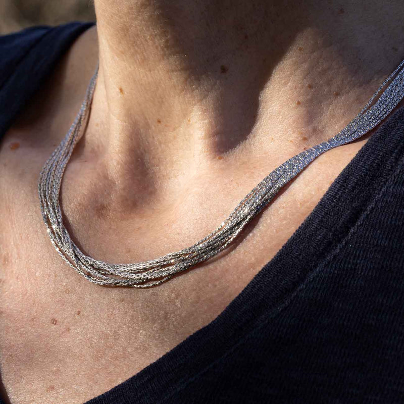 Multi-Strand Magic Necklace, 18 Inches, Sterling Silver