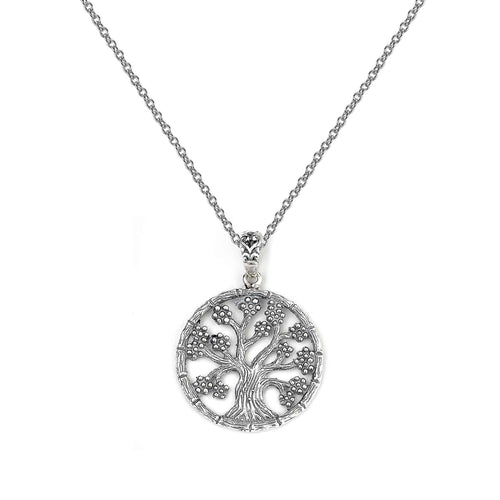 Beaded Tree of Life Pendant, Sterling Silver