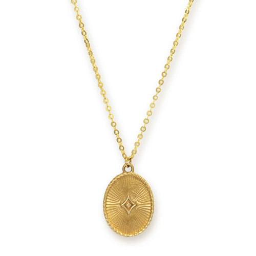 Oval Medallion Pendant, Gold Plated