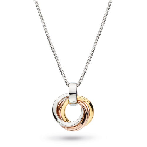 Bevel Trilogy Small Pendant, Sterling and Gold Plating