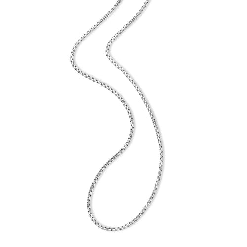 Box Chain Necklace, 18 Inches, 18K White Gold