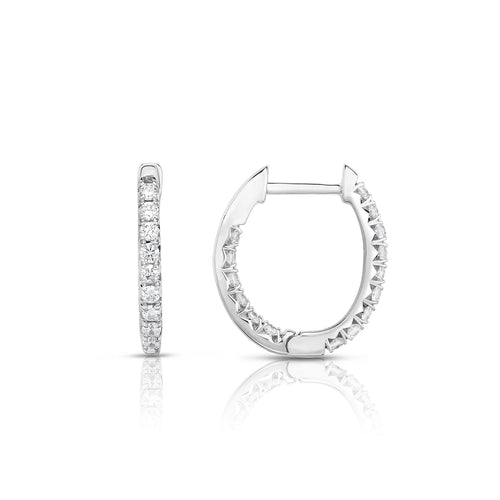 Small Inside Out Diamond Hoops, .25 Carat, 14K White Gold
