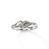 Weave Design Diamond Stacking Ring, 14K White Gold