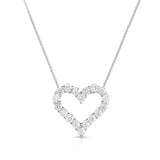 Open Heart Diamond Pendant, .91 Carat, 14K White Gold