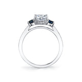 Diamond and Sapphire Ring Mounting by Sylvie, 14K White Gold