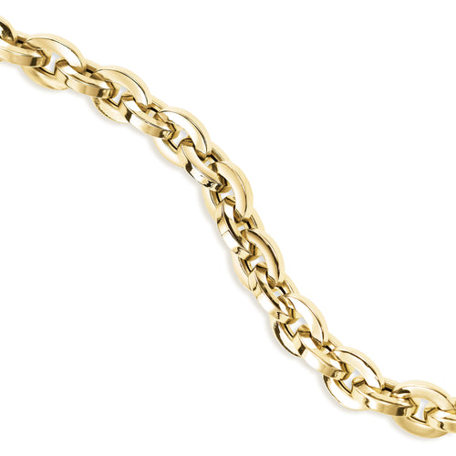 Polished Oval Link Bracelet, 14K Yellow Gold