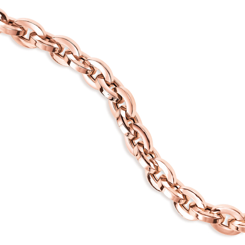 Polished Oval Link Bracelet, 14K Rose Gold