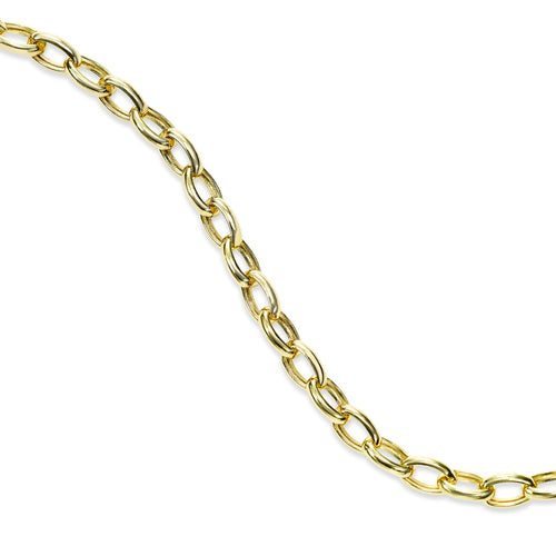 Shiny Oval Link Bracelet, 14K Yellow Gold