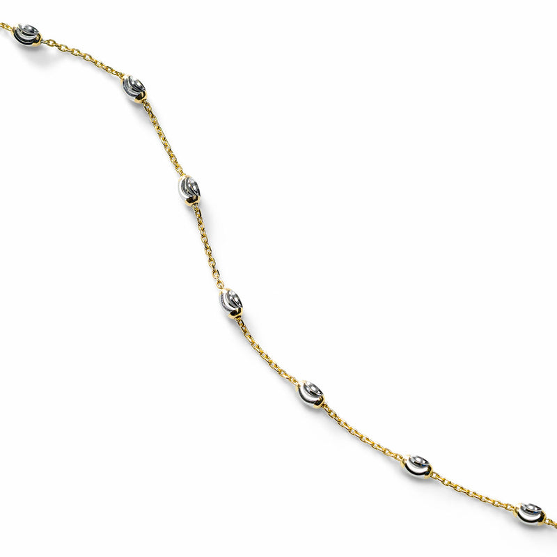 Oval Bead Bracelet, Sterling with 18K Yellow Gold Plating
