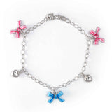 Bows and Hearts 6.25 inch Bracelet, Sterling Silver
