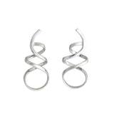 Open Wire Spiral Earrings, Sterling Silver
