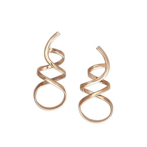 Open Wire Spiral Earrings, Rose Gold Plating