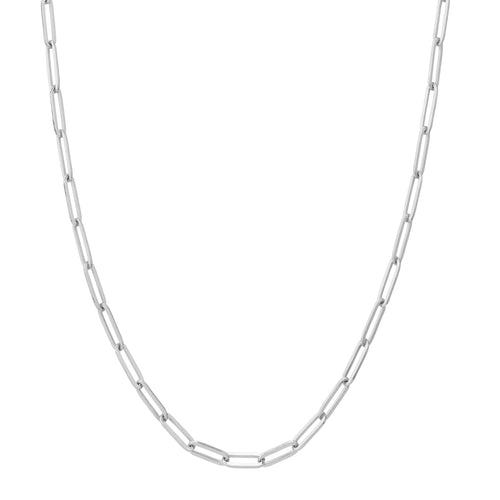Paperclip Chain, 18 or 24 Inches, Sterling Silver