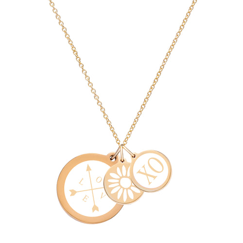 Symbols of Love, Daisy and XO, Vermeil Gold Plated Sterling Silver