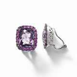 Amethyst and Pink Sapphire Earring, 14K