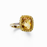 Citrine and Yellow Sapphire Ring, 14K