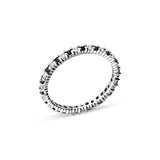 Blue Sapphire and Diamond Eternity Band, 14K White Gold