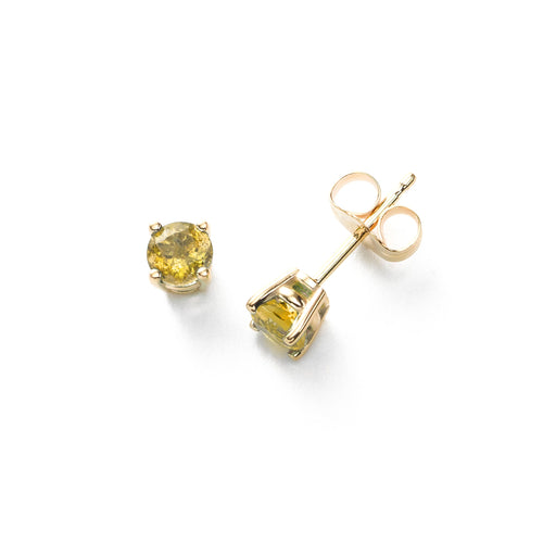 Yellow Sapphire Stud Earrings, 5MM, 14K Yellow Gold