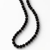 Classic Black Onyx Bead Necklace, 14K Yellow Gold