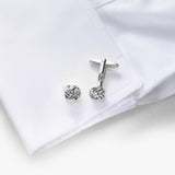 Knot Design Cuff Links, Sterling Silver, .40 Inch