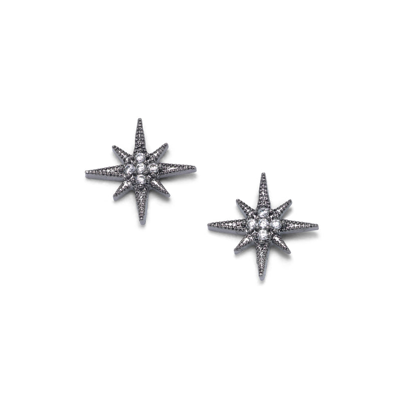 Starburst Earrings, Blackened Metal, by Tai Design