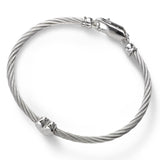 Teen's Diamond Heart Bracelet, 6 Inches, Stainless and Silver