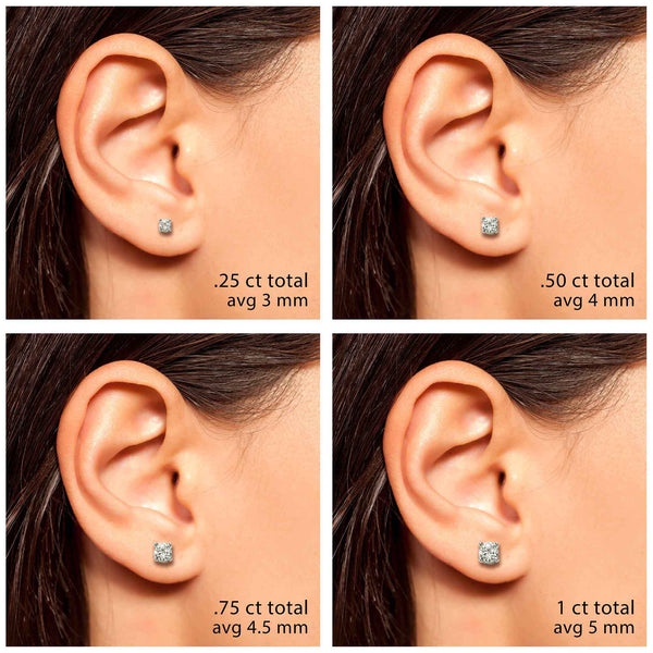 14 Karat Yellow Gold Diamond Stud Earrings 1/20 CT